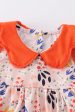 Orange floral print baby bloomers set Cheap