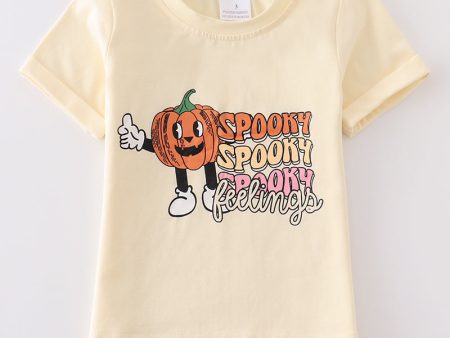 Halloween pumpkin spooky girl top Online Hot Sale