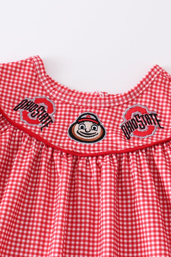 Red OHIO embroidery girl set Supply