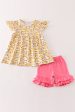 Yellow pencil girl ruffle set Hot on Sale