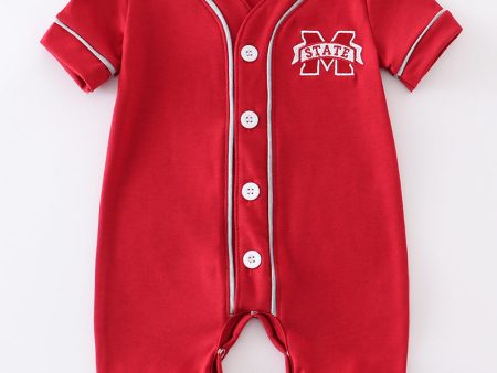 Mississippi state button boy romper Online Sale