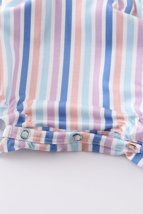 Blue stripe smocked strap girl bubble Sale