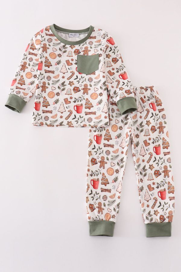 Merry christmas print boy pajamas set Cheap