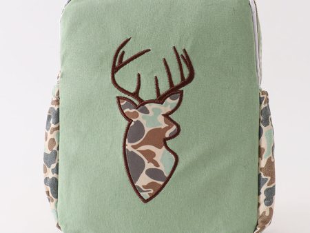 Green camouflage reindeer applique lunch bag Online now