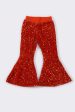 Orange sequin bell pants For Cheap