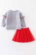 Premium Grey milk cookie Santa ruffle skirt set Online now