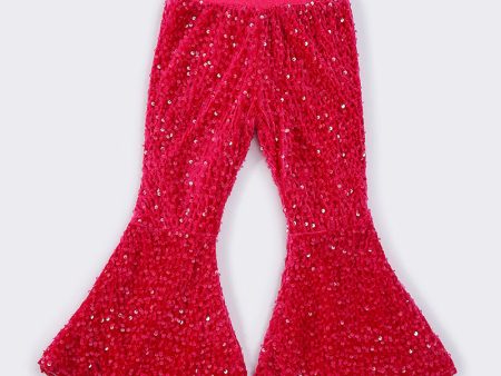 Magenta sequin bell pants Supply