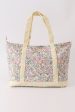 Yellow floral plaid tote bag Sale