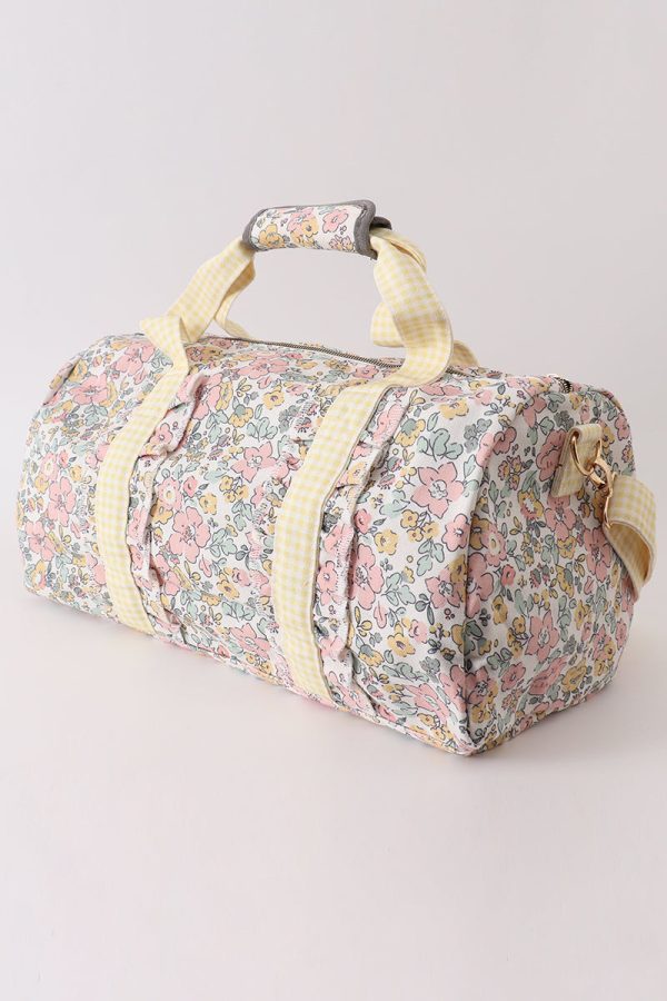 Yellow floral travel bag Online Sale