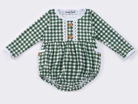 Green plaid girl bubble Hot on Sale