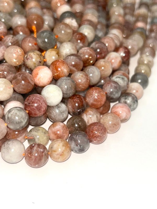 AAA Natural  Silver sunstone bead. 6mm,8mm,10mm round smooth Gorgeous natural silver, dusty rose color . Stunning looking bead! Fashion