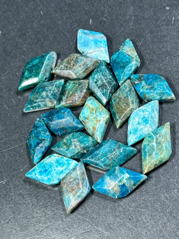 AAA NATURAL Blue Apatite Gemstone Bead Faceted 29x16mm Diamond Shape, Gorgeous Natural Blue Color Apatite Gemstone Bead, LOOSE Beads Supply