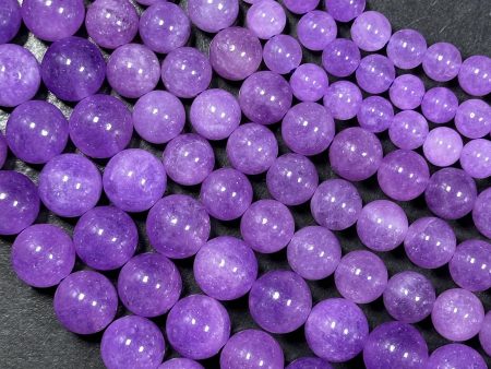 Natural Lavender Jade Gemstone Bead 6mm 8mm 10mm Round Beads, Beautiful Lavender Purple Color Jade Beads, Great Quality Full Strand 15.5  For Cheap