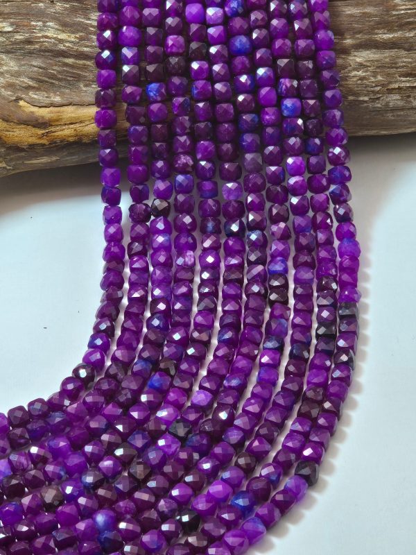 Natural Sugilite Gemstone cube, Gorgeous Natural Purple Color Sugilite Stone Beads, Excellent Quality Full Strand 15.5  Online now