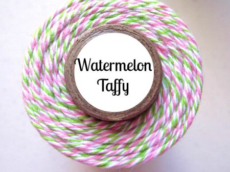 Watermelon Taffy Trendy Bakers Twine - Lime Green, White, & Pink Online Sale