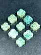 NATURAL Chrysocolla Gemstone Bead Faceted 17mm Clover Flower Shape Beautiful Natural Green Blue Color Chrysocolla Gemstone Bead LOOSE Beads Supply