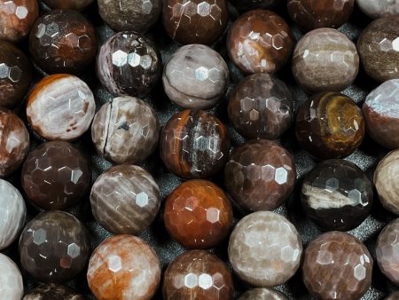 AAA Natural Black Moonstone Gemstone Bead Faceted 6mm 8mm 10mm 12mm Round Bead, Gorgeous Chocolate Brown Black Color Moonstone Gemstone Bead For Cheap