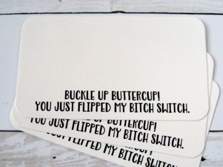 Buckle Up Buttercup. You Just Flipped My Bitch Switch - Mini Note Cards Online Hot Sale