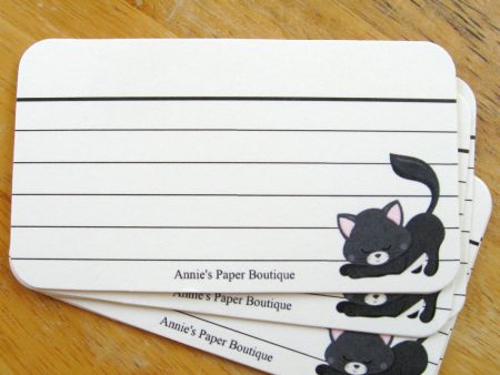 Black Kitty Mini Note Cards Fashion