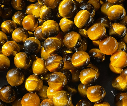 AAA Natural Tiger Eye Gemstone Bead 4mm 6mm 8mm 10mm 12mm Round Beads, Gorgeous Golden Brown Color Tiger Eye Gemstone Beads. Full Strand 15.5  Fashion