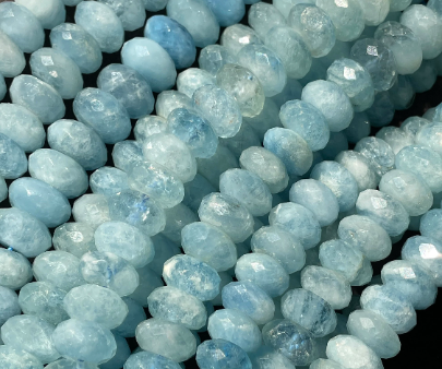 AAA Natural Aquamarine Gemstone Bead, Faceted 4x6mm 5x8mm Rondelle Shape, Gorgeous Natural Blue Aquamarine Gemstone Bead, Excellent Quality Full Strand 15.5  Online Hot Sale