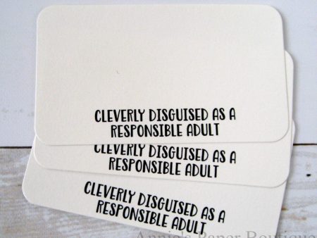 Cleverly Disguised as a Responsible Adult - Mini Note Cards Fashion