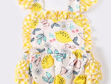 Yellow lemon print girl bubble Online