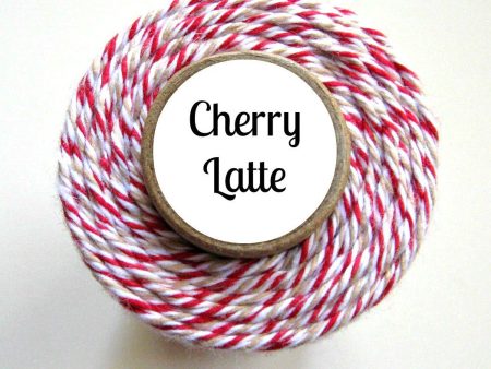 Cherry Latte Trendy Bakers Twine - Red, White & Kraft Brown, Tan Online now