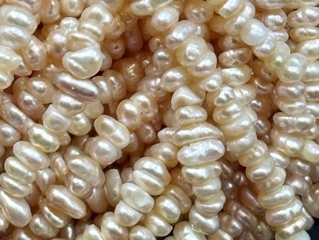 AAA Natural Freshwater Pearl Beads, 4-5mm Keshi Shape Freeform Beads, Beautiful natural PEACHY COLOR fresh water pearl bead. 14” Sale