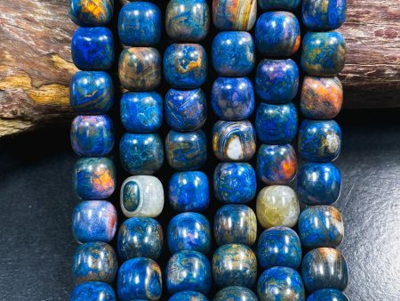 Natural Tibetan Gemstone Bead 12x13mm Barrel Shape, Gorgeous Multicolor Blue Color Tibetan Gemstone Beads, Excellent Quality Full Strand 13  Online now