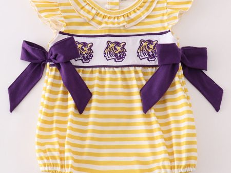 Yellow tiger embroidery LSU girl bubble Online now