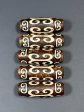 NATURAL Hand Painted Tibetan Agate Stone Bead 39x14mm Barrel Tube Shape Bead, Beautiful Brown White Color Hand Painted Tibetan Loose Beads For Discount