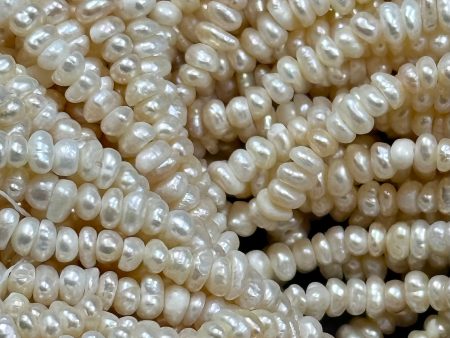 AAA Natural Freshwater Pearl Beads, 4-5mm Keshi Shape Beads, Beautiful natural creamy fresh water pearl bead. 14” Supply