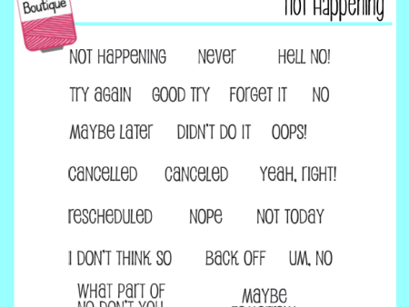 Not Happening Planner Stamps - 4x4 For Cheap