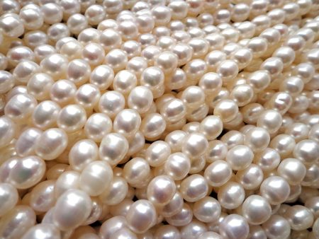 AAA Natural Freshwater Pearl Beads, 6mm, 7mm, 8mm, 9mm, Rice  Shape Beads, White Beads, Great Quality pearl Beads! Full strand ! For Discount