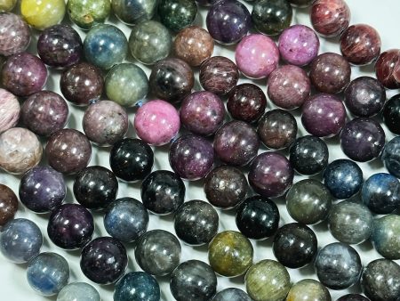 AA+ NATURAL Ruby Sapphire Gemstone Bead 6mm 8mm 10mm Round Beads, Beautiful Multicolor Ruby Sapphire Gemstone Beads Full Strand 15.5  High Quality Sale