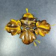 Beautiful Natural Hand Carved Tiger Eye Gemstone Pendant 58mm Maple Leaf Shape, Gorgeous Natural Golden Brown Color Loose Tiger Eye Pendant Cheap