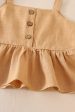 Beige linen ruffle 2pc baby set For Discount