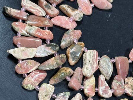 NATURAL Rhodochrosite Gemstone Bead 13x8mm to 36x15mm Freeform Stick Shape, Beautiful Natural Pink Brown Color Loose Beads Full Strand 15.5  Fashion