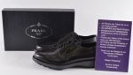 New Prada Men s Black Brogue Derby Oxfords Driver Soles Shoes 10 U.K 11 U.S. on Sale