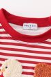 Maroon stripe thanksgiving turkey french knot boy top For Cheap