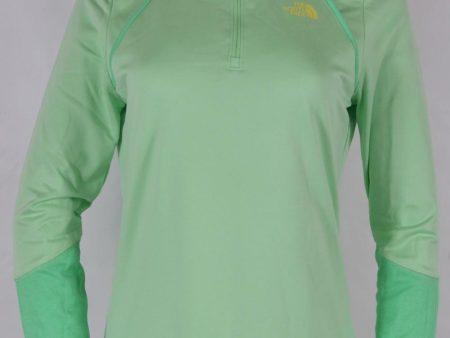 NEW The North Face TNF Women s 100 Green Cinder 1 4 Zip Pullover Stretch Shirt M For Sale