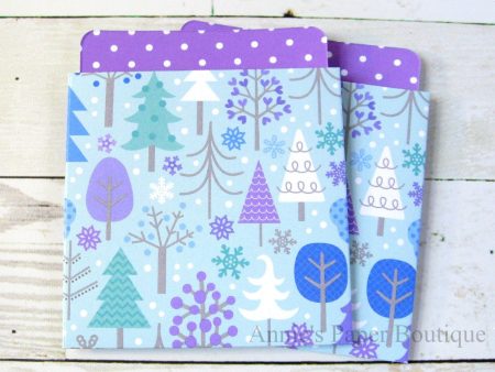 Wintery Woods Library Pockets - 3-1 2  x 4-1 8  For Cheap