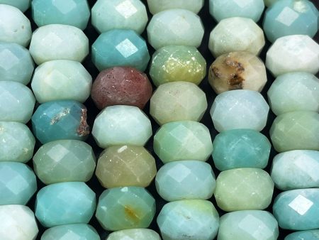 AAA Natural amzonite stone bead . Faceted 4x6mm 5x8mm Roundell Shape bead. Beautiful natural light blue color. High quality gemstone bead.! Online Hot Sale