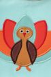 Green turkey applique girl romper on Sale