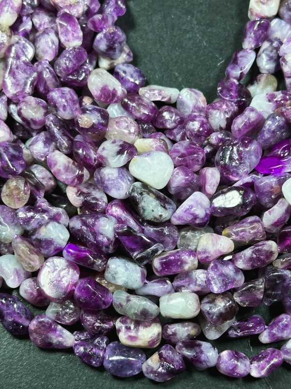 Natural Purple Emerald Gemstone Bead Freeform Pebble Shape, Gorgeous Natural Purple Color Emerald Bead, Excellent Quality Full Strand 15.5  For Cheap