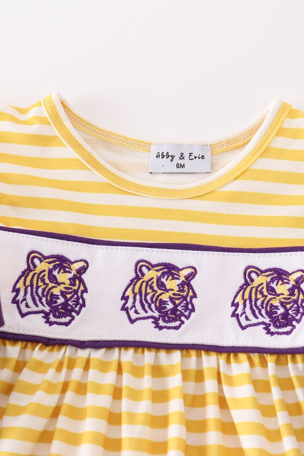 Yellow tiger embroidery LSU girl bloomer set Sale