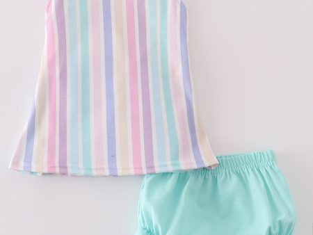 Multicolored stripe girl bloomer set Online Hot Sale