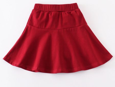 Maroon basic skort For Discount