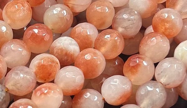 AAA KOI jade stone bead. Faceted 6mm 8mm 10mm round bead. Gorgeous natural PEACH color jade stone bead. High quality  ! For Discount